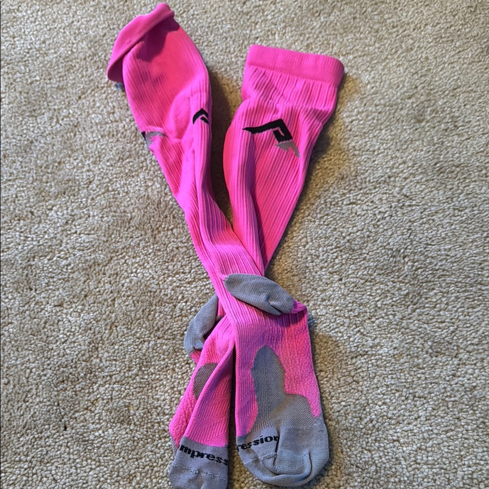 Compression Pink and Gray Socks